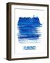 Florence Skyline Brush Stroke - Blue-NaxArt-Framed Art Print