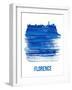 Florence Skyline Brush Stroke - Blue-NaxArt-Framed Art Print