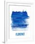 Florence Skyline Brush Stroke - Blue-NaxArt-Framed Art Print