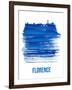 Florence Skyline Brush Stroke - Blue-NaxArt-Framed Art Print