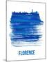 Florence Skyline Brush Stroke - Blue-NaxArt-Mounted Art Print