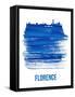 Florence Skyline Brush Stroke - Blue-NaxArt-Framed Stretched Canvas