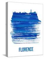 Florence Skyline Brush Stroke - Blue-NaxArt-Stretched Canvas