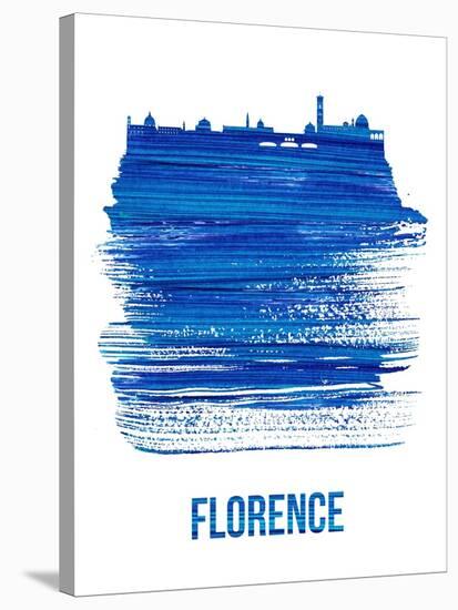 Florence Skyline Brush Stroke - Blue-NaxArt-Stretched Canvas