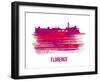 Florence Skyline Brush Stroke - Red-NaxArt-Framed Art Print