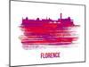 Florence Skyline Brush Stroke - Red-NaxArt-Mounted Art Print