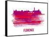 Florence Skyline Brush Stroke - Red-NaxArt-Framed Stretched Canvas