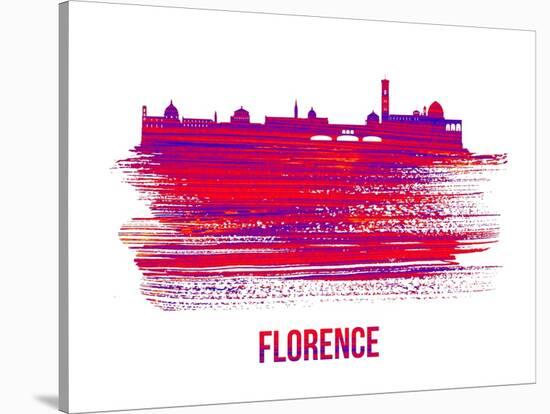 Florence Skyline Brush Stroke - Red-NaxArt-Stretched Canvas