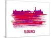 Florence Skyline Brush Stroke - Red-NaxArt-Stretched Canvas