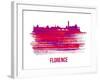 Florence Skyline Brush Stroke - Red-NaxArt-Framed Art Print