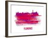 Florence Skyline Brush Stroke - Red-NaxArt-Framed Art Print