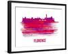 Florence Skyline Brush Stroke - Red-NaxArt-Framed Art Print