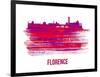 Florence Skyline Brush Stroke - Red-NaxArt-Framed Art Print