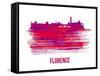 Florence Skyline Brush Stroke - Red-NaxArt-Framed Stretched Canvas