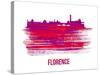 Florence Skyline Brush Stroke - Red-NaxArt-Stretched Canvas