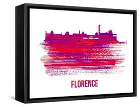 Florence Skyline Brush Stroke - Red-NaxArt-Framed Stretched Canvas