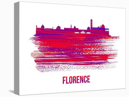 Florence Skyline Brush Stroke - Red-NaxArt-Stretched Canvas