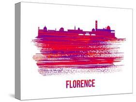 Florence Skyline Brush Stroke - Red-NaxArt-Stretched Canvas