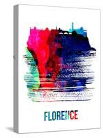 Florence Skyline Brush Stroke - Watercolor-NaxArt-Stretched Canvas