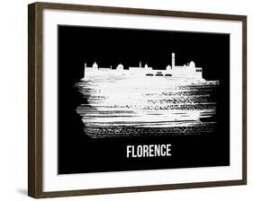 Florence Skyline Brush Stroke - White-NaxArt-Framed Art Print