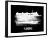 Florence Skyline Brush Stroke - White-NaxArt-Framed Art Print