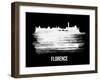 Florence Skyline Brush Stroke - White-NaxArt-Framed Art Print