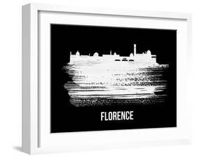 Florence Skyline Brush Stroke - White-NaxArt-Framed Art Print