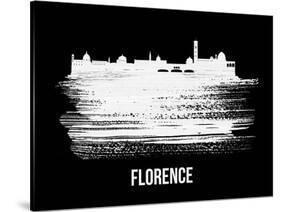 Florence Skyline Brush Stroke - White-NaxArt-Stretched Canvas