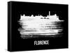 Florence Skyline Brush Stroke - White-NaxArt-Framed Stretched Canvas