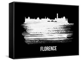 Florence Skyline Brush Stroke - White-NaxArt-Framed Stretched Canvas