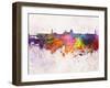 Florence Skyline in Watercolor Background-paulrommer-Framed Art Print