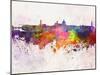 Florence Skyline in Watercolor Background-paulrommer-Mounted Art Print