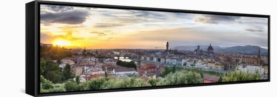 Florence Sunset Panorama, Tuscany, Italy-George Oze-Framed Stretched Canvas