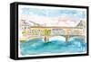 Florence Tuscany Ponte Vecchio At Sunset-M. Bleichner-Framed Stretched Canvas