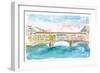 Florence Tuscany Ponte Vecchio At Sunset-M. Bleichner-Framed Art Print