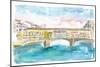 Florence Tuscany Ponte Vecchio At Sunset-M. Bleichner-Mounted Art Print