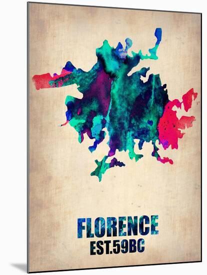 Florence Watercolor Poster-NaxArt-Mounted Art Print