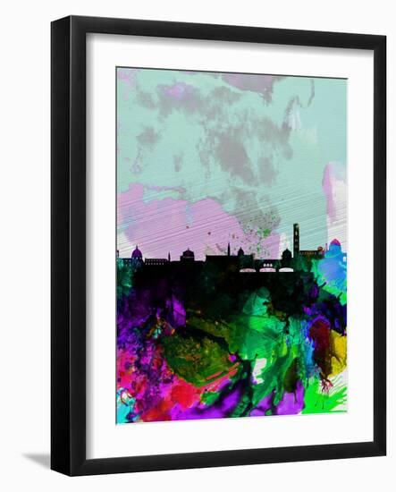 Florence Watercolor Skyline-NaxArt-Framed Art Print