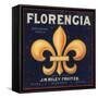 Florencia Brand - Azusa, California - Citrus Crate Label-Lantern Press-Framed Stretched Canvas