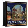 Florencia Brand - Azusa, California - Citrus Crate Label-Lantern Press-Framed Stretched Canvas