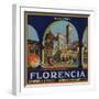 Florencia Brand - Azusa, California - Citrus Crate Label-Lantern Press-Framed Art Print