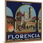 Florencia Brand - Azusa, California - Citrus Crate Label-Lantern Press-Mounted Art Print