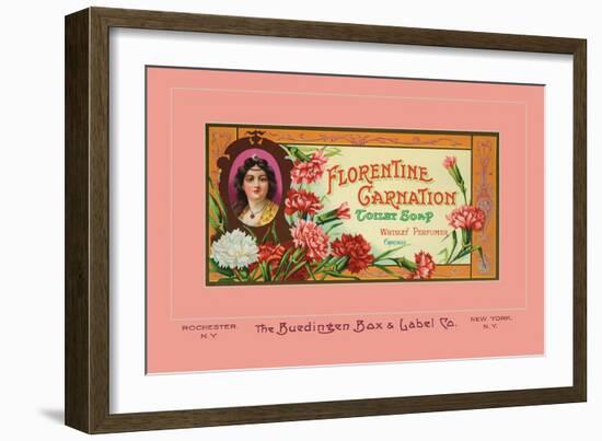 Florentine Carnation Toilet Soap-null-Framed Art Print