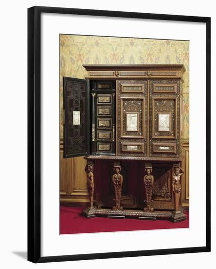 Florentine Furniture Inlaid with Mother of Pearl and Ivory, Italy-null-Framed Giclee Print