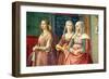 Florentine Ladies, from the Birth of St. John the Baptist (Detail)-Domenico Ghirlandaio-Framed Giclee Print