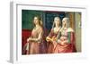 Florentine Ladies, from the Birth of St. John the Baptist (Detail)-Domenico Ghirlandaio-Framed Giclee Print