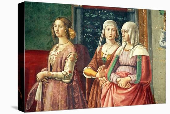 Florentine Ladies, from the Birth of St. John the Baptist (Detail)-Domenico Ghirlandaio-Stretched Canvas