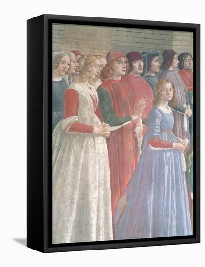 Florentine Onlookers, from the Cycle of St. Francis, Sassetti Chapel, 1483-Domenico Ghirlandaio-Framed Stretched Canvas