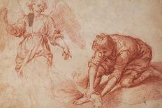 Tobias and the Angel red chalk-Florentine-Stretched Canvas