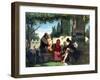 Florentine Troubadours in the 14th Century, 1860-Vincenzo Cabianca-Framed Giclee Print